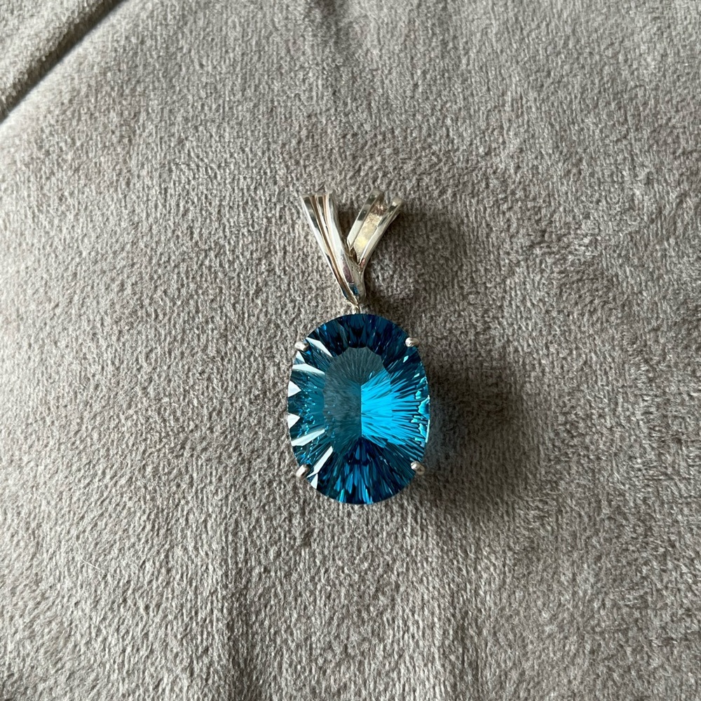 Sterling Silver 49.91ct Blue Topaz Pendant